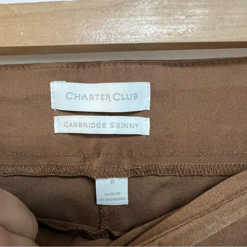 Charter Club Cambridge Skinny Slim Ponte Dress Pants Business Tapered Leg Size 8 - Picture 7 of 10